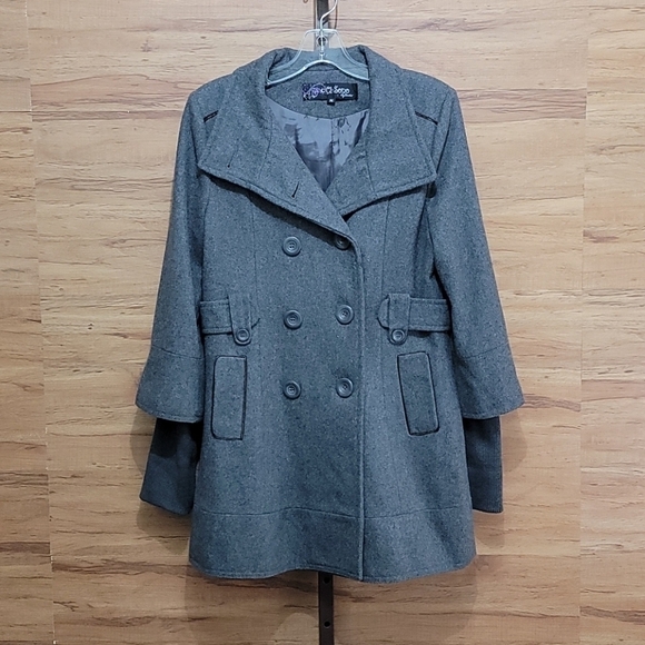 Ci Sono Jackets & Blazers - Ci Sono by cavalini gray trench coat wool